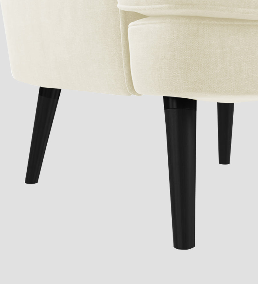 Niya Velvet Wing Chair In Warm White Colour - Febonic Living
