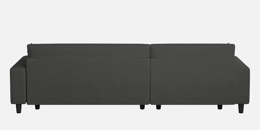 Peach Fabric Rhs 6 Seater Sofa Cum Bed With Storage In Charcoal Grey Colour - Febonic Living