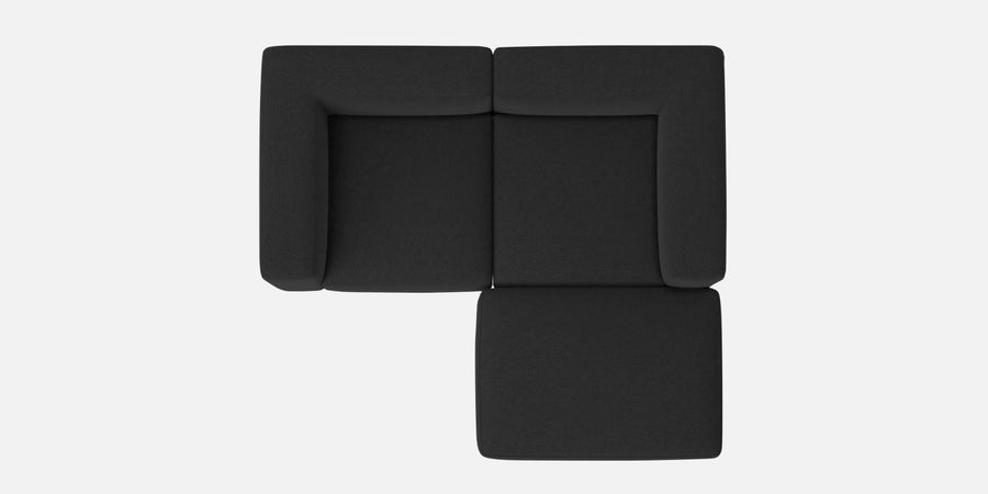 Dora Velvet Lhs Sectional Sofa 2 Ottoman Lounger In Davy Grey Colour - Febonic Living