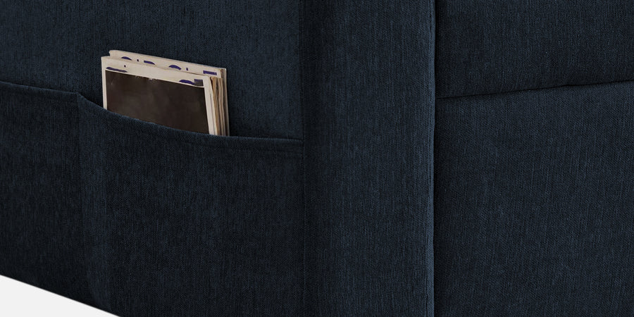Kara Fabric 3 Seater Pull Out Sofa Cum Bed In Denim Blue Colour - Febonic Living