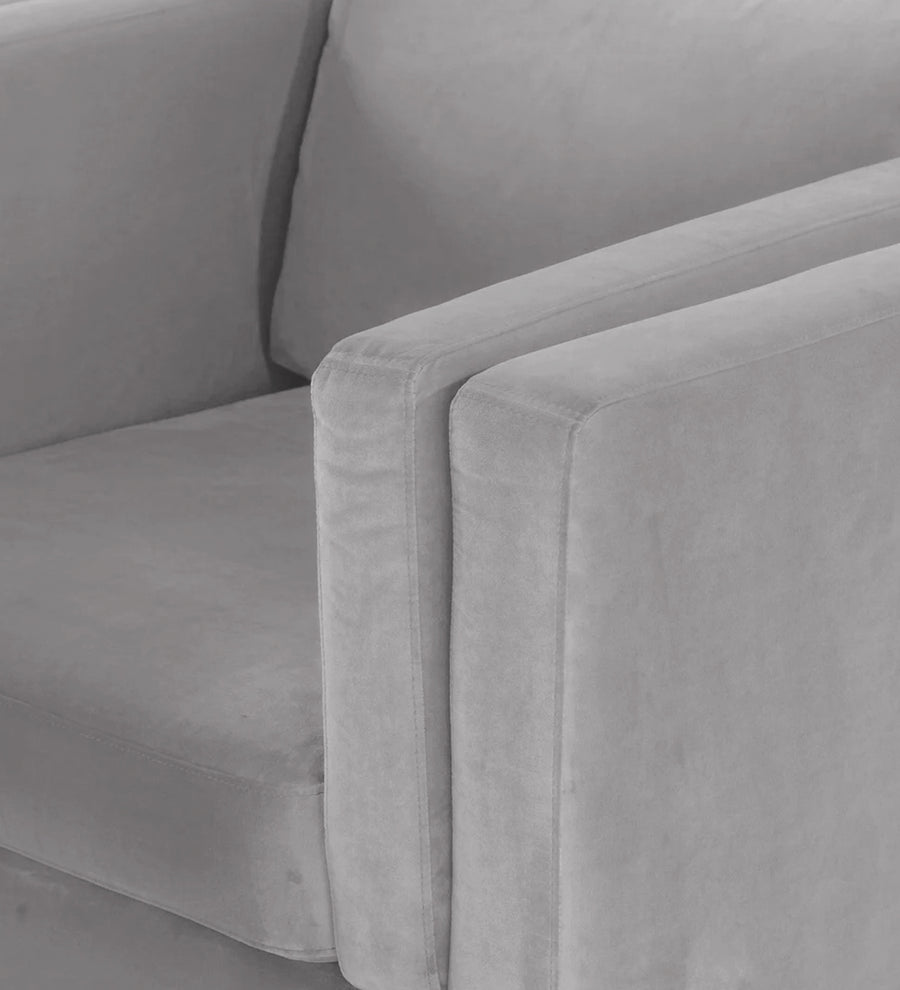 Jasper Velvet 1 Seater Sofa In Concrete Grey Colour - Febonic Living