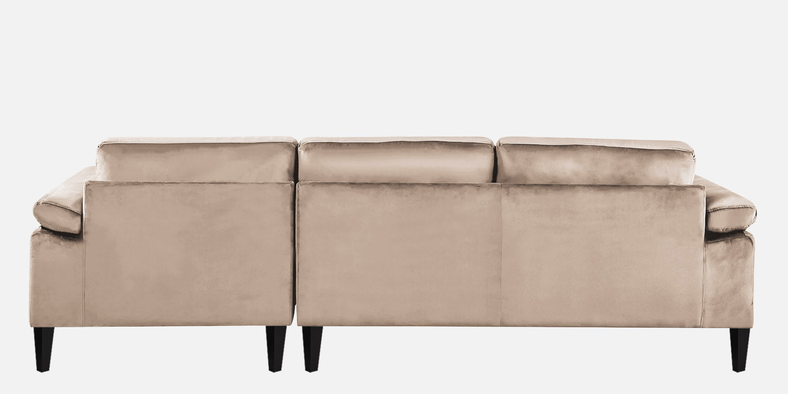 Vegas Velvet LHS Sectional Sofa (3+Lounger) In Camel Beige Colour