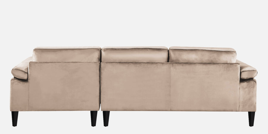 Vegas Velvet Lhs Sectional Sofa 3 Lounger In Camel Beige Colour - Febonic Living