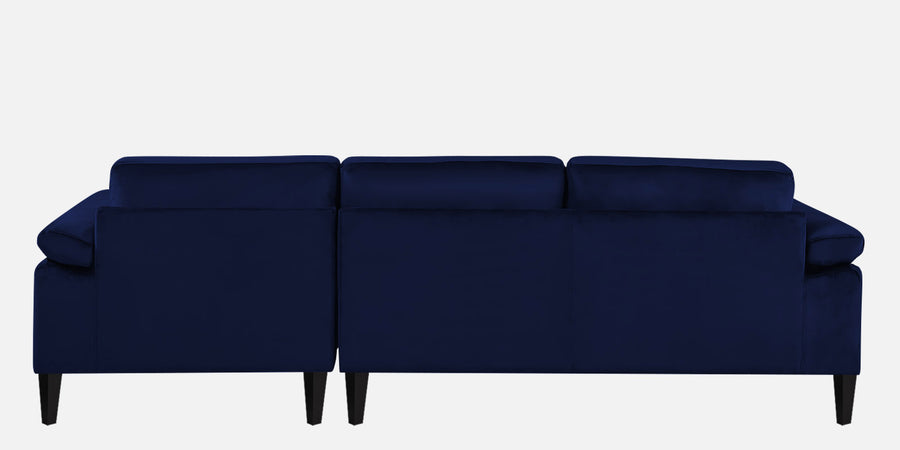 Vegas Velvet Lhs Sectional Sofa 3 Lounger In Imperial Blue Colour - Febonic Living