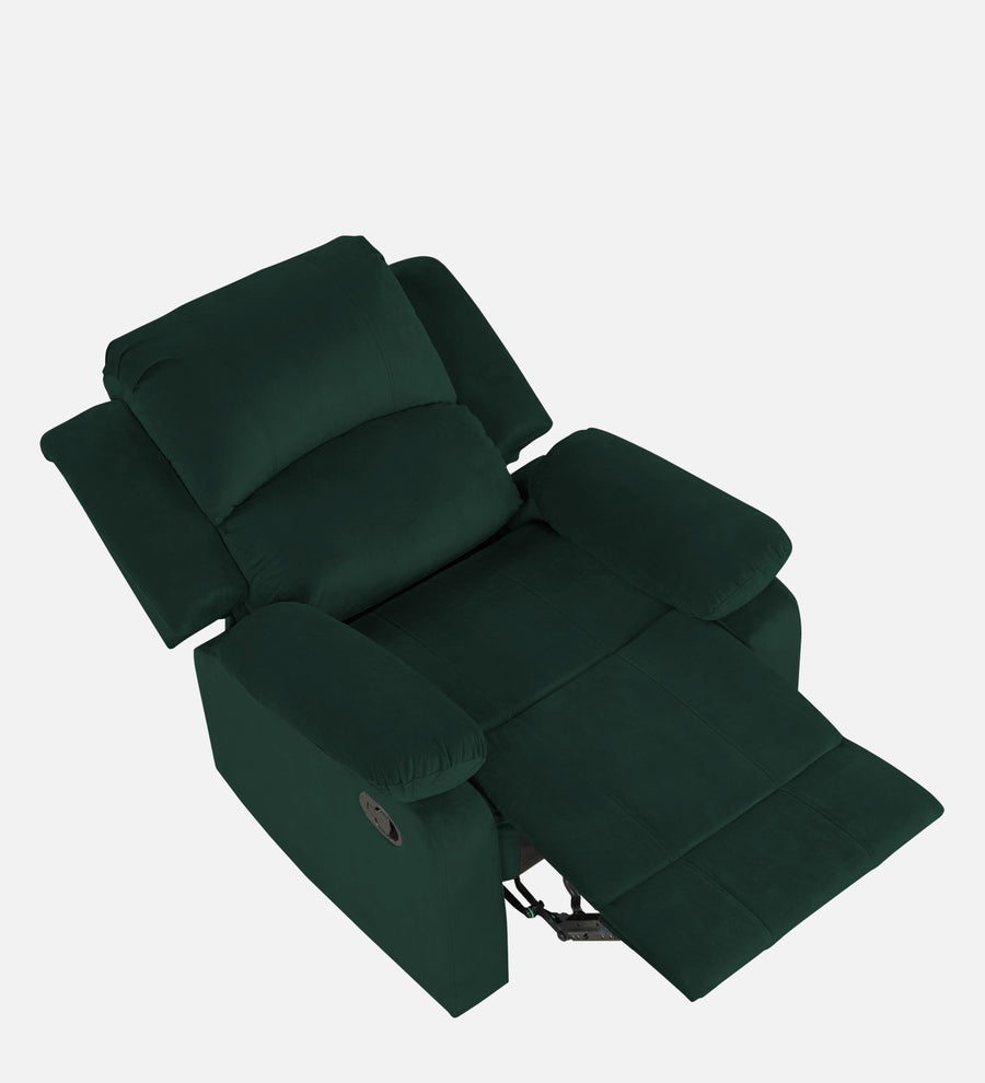 Lexi Fabric 1 Seater Motorized Recliner In Forest Green Colour - Febonic Living