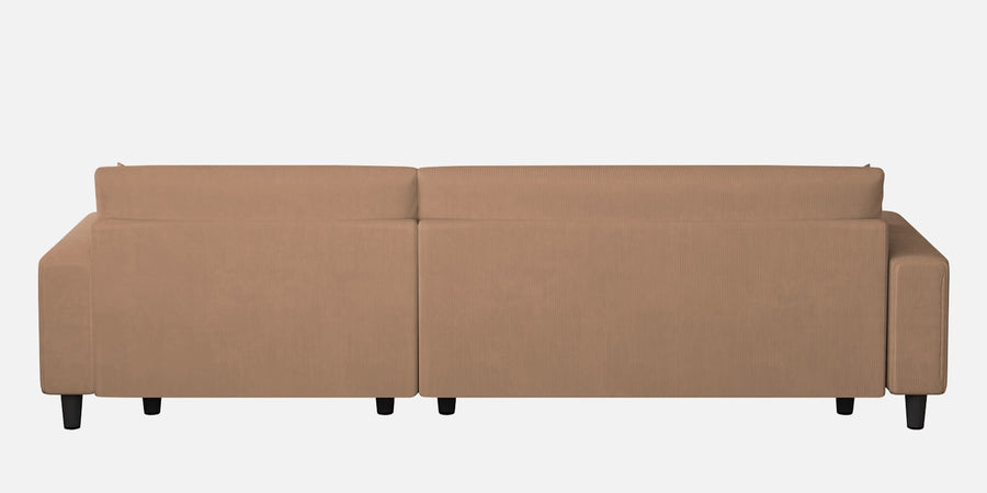 Peach Fabric Lhs 6 Seater Sofa Cum Bed With Storage In Cosmic Beige Colour - Febonic Living