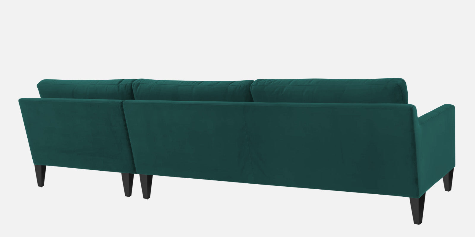 Jones Velvet LHS Sectional Sofa (3+Lounger) In Pine Green Colour