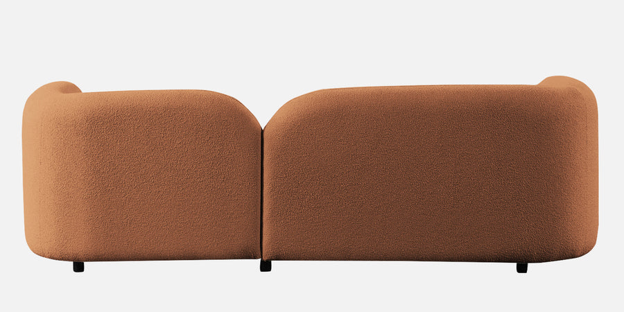 Corny Boucle Fabric 3 Seater Sofa In Light Orange Colour - Febonic Living