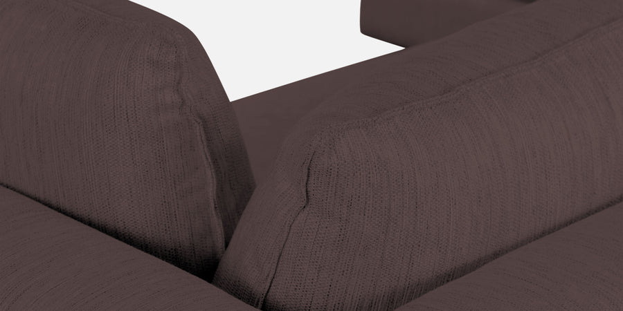 Ziggy Fabric Lhs Sectional Sofa 3 Lounger In Night Brown Colour - Febonic Living