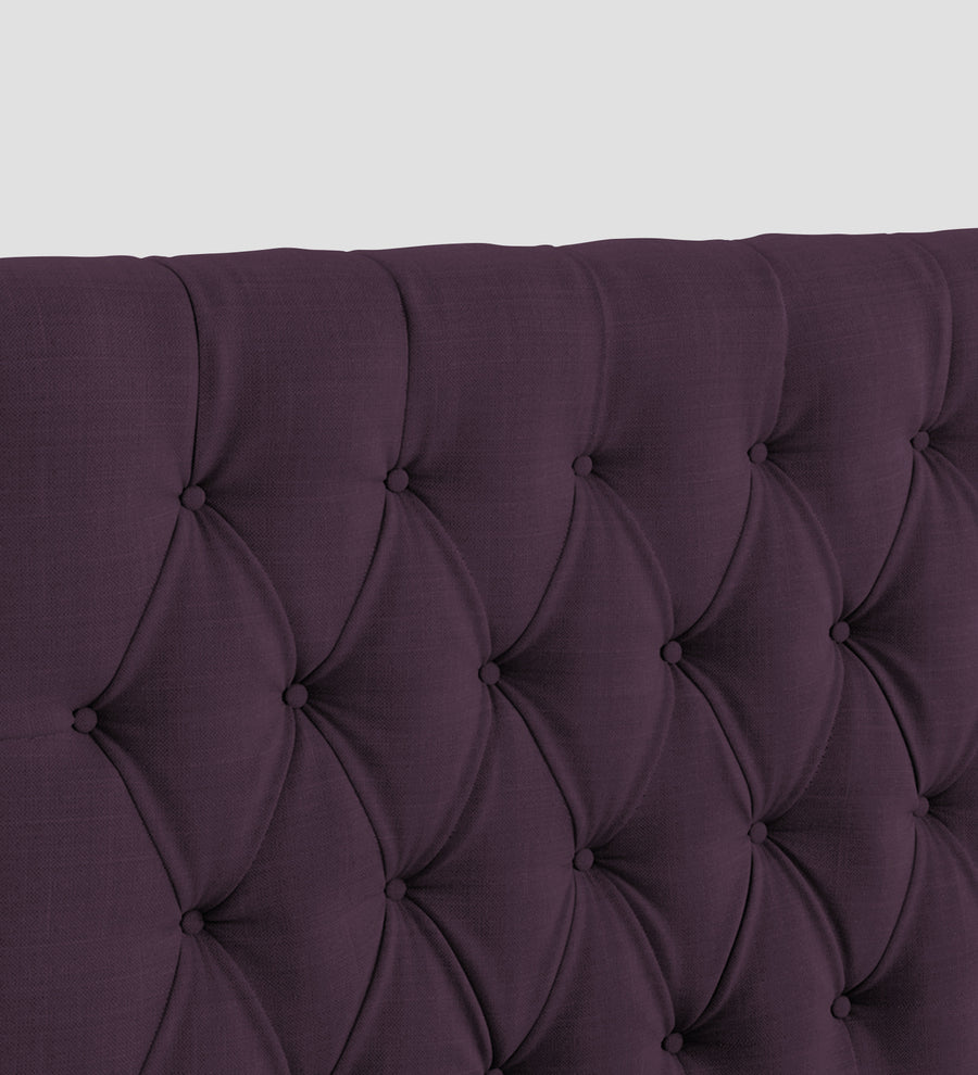Isko Fabric Upholstered Single Size Bed In Greek Purple Colour With Box Storage - Febonic Living