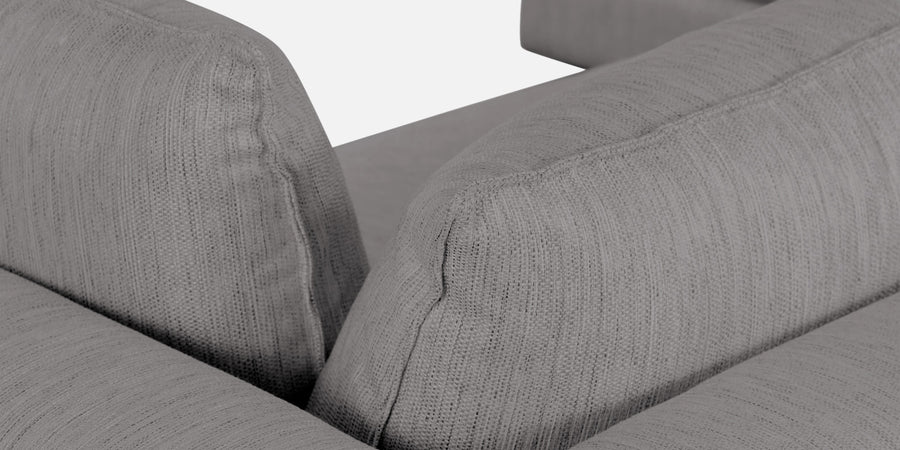 Ziggy Fabric Lhs Sectional Sofa 3 Lounger In Silver Grey Colour - Febonic Living