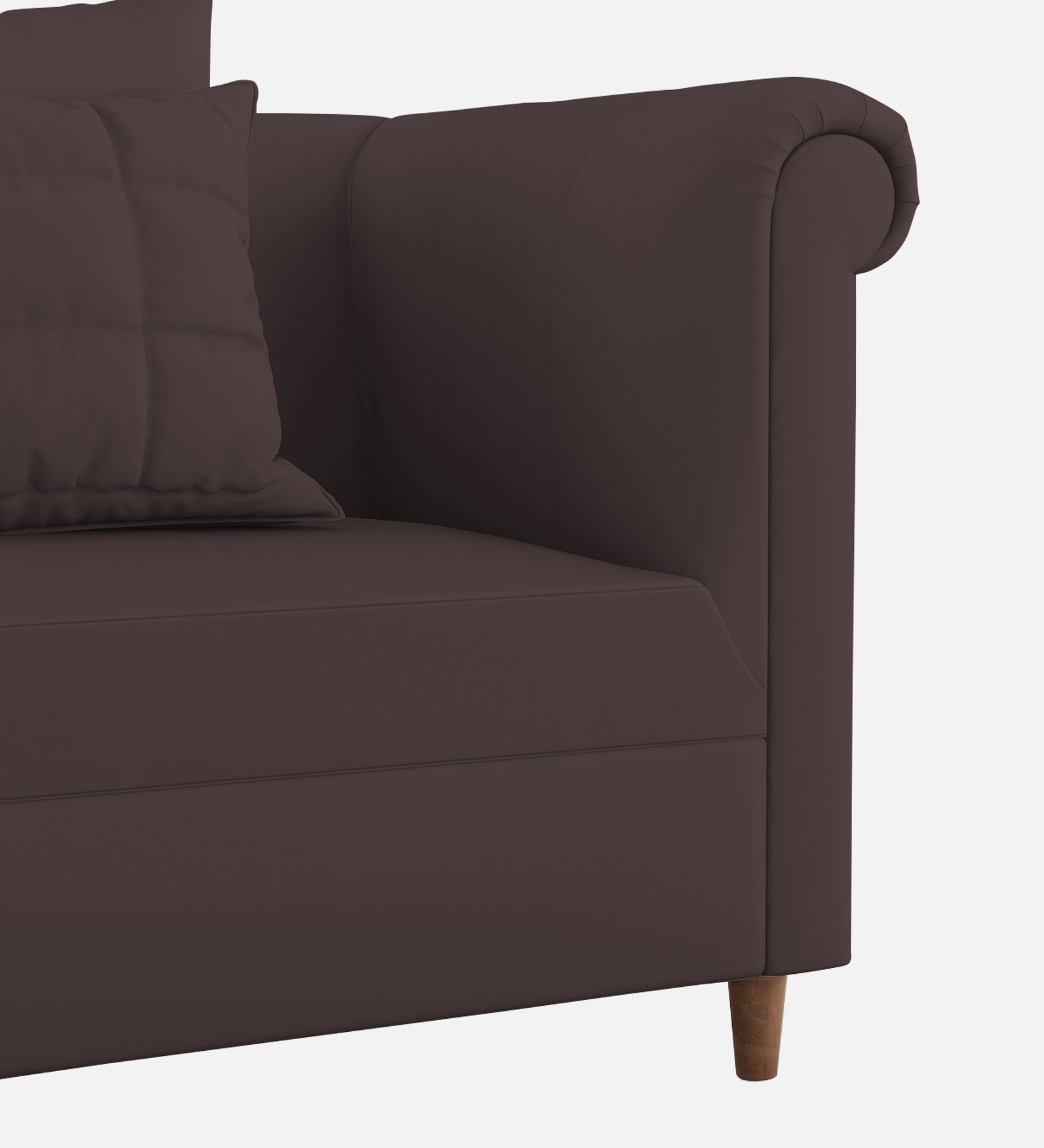 Rubi Velvet 1 Seater Sofa in Mocha Brown Colour