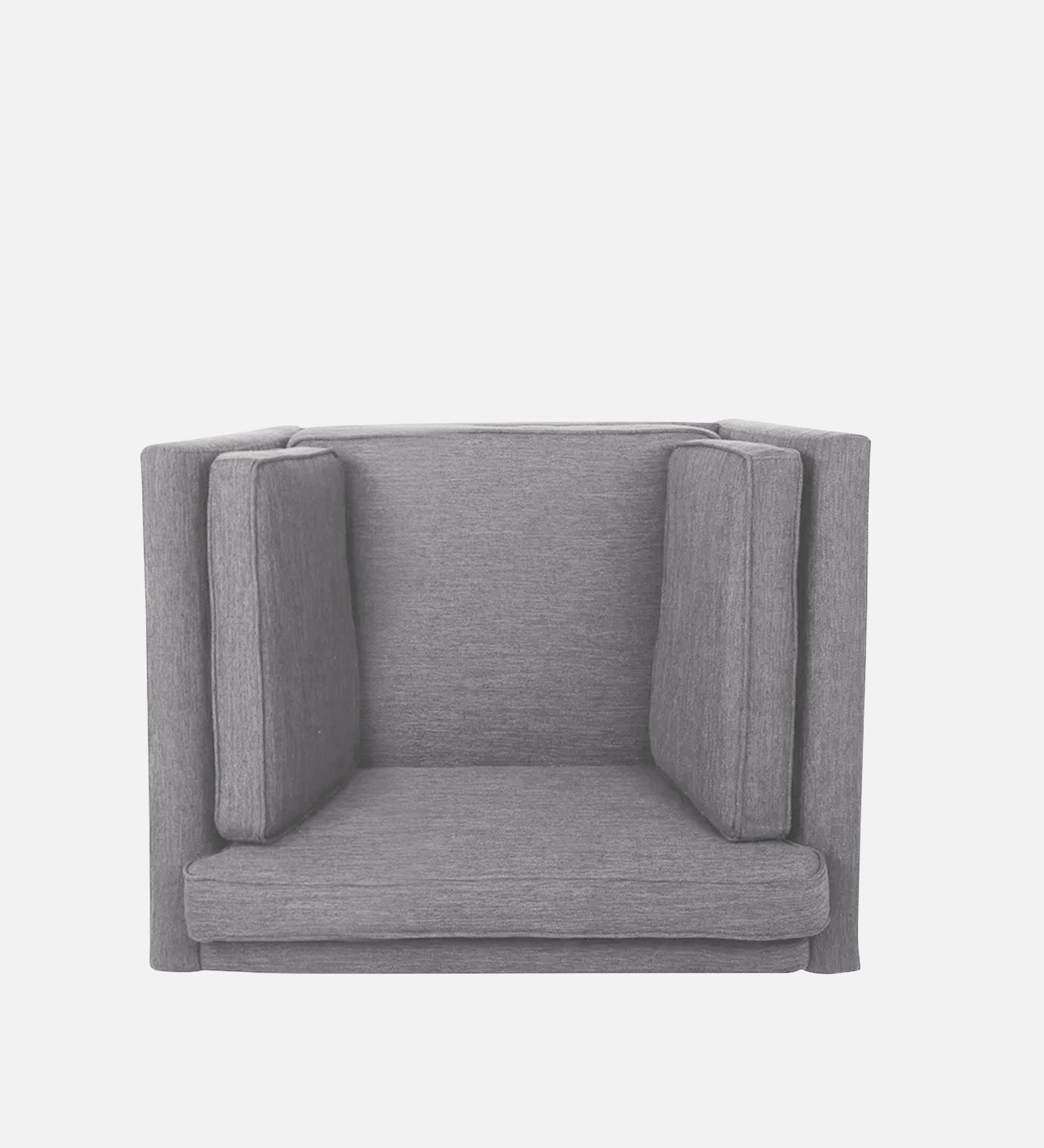 Nigar Fabric 1 Seater Sofa in Lit Grey Colour