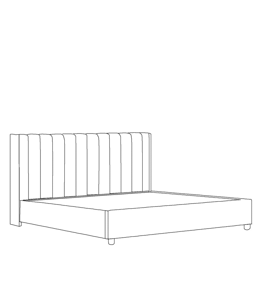 Colina Fabric Upholstered King Size Bed In Royal Blue Colour With Box Storage - Febonic Living