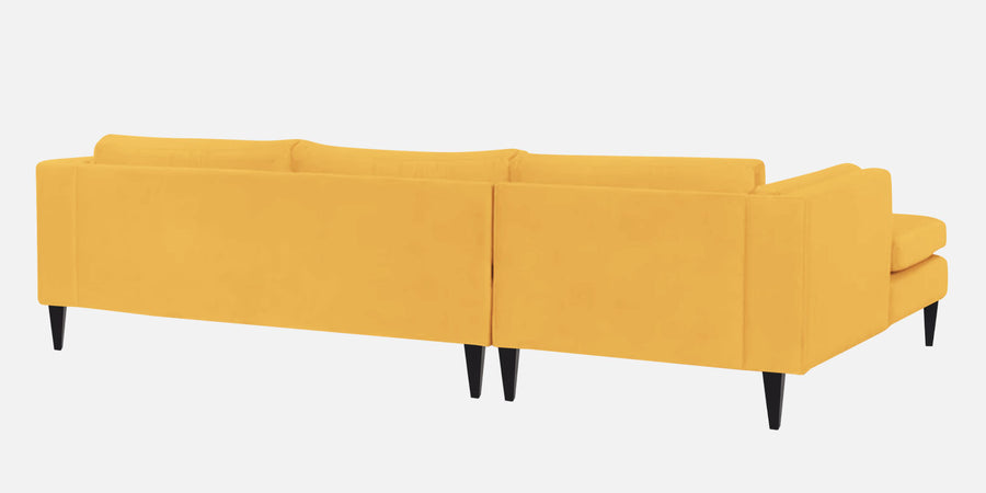 Jasper Velvet Lhs Sectional Sofa 3 Lounger In Turmeric Yellow Colour - Febonic Living