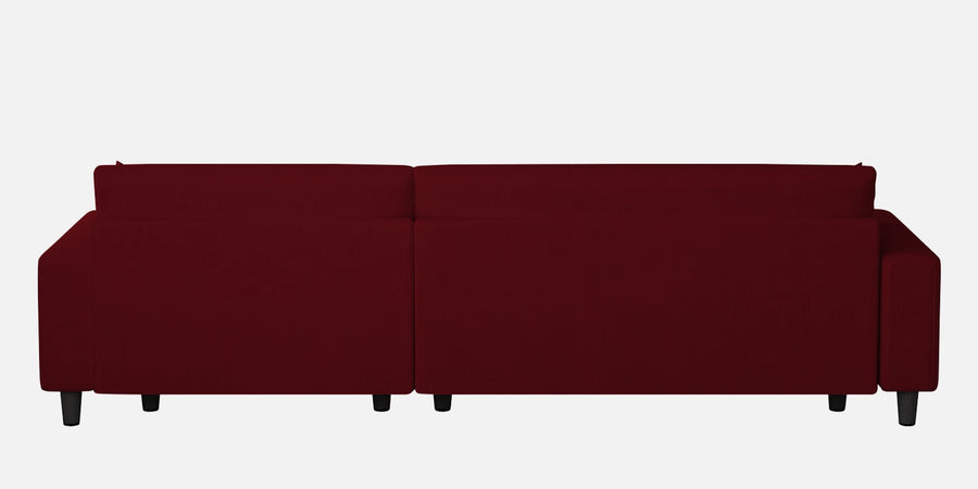 Peach Fabric Lhs 6 Seater Sofa Cum Bed With Storage In Ruby Red Colour - Febonic Living