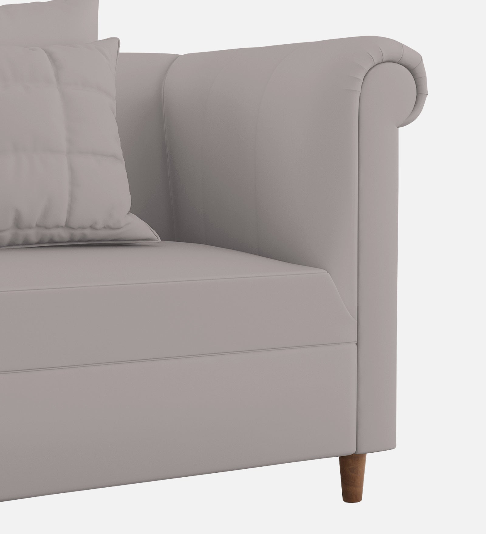 Rubi Velvet 1 Seater Sofa in Pearl Grey Colour