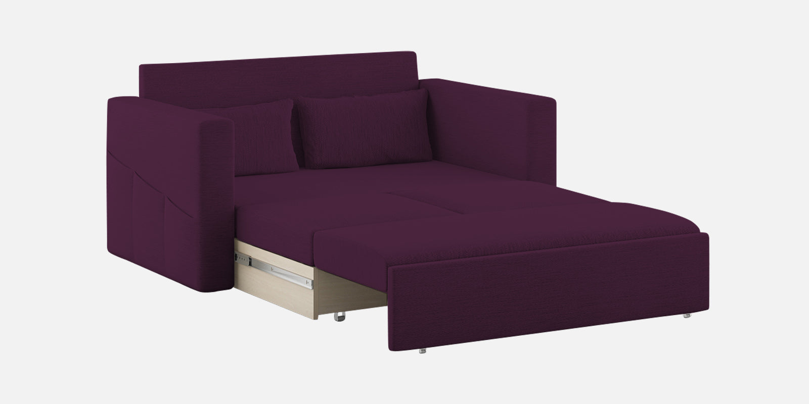 River Fabric 2 Seater Pull Out Sofa Cum Bed In Greek Purple Colour