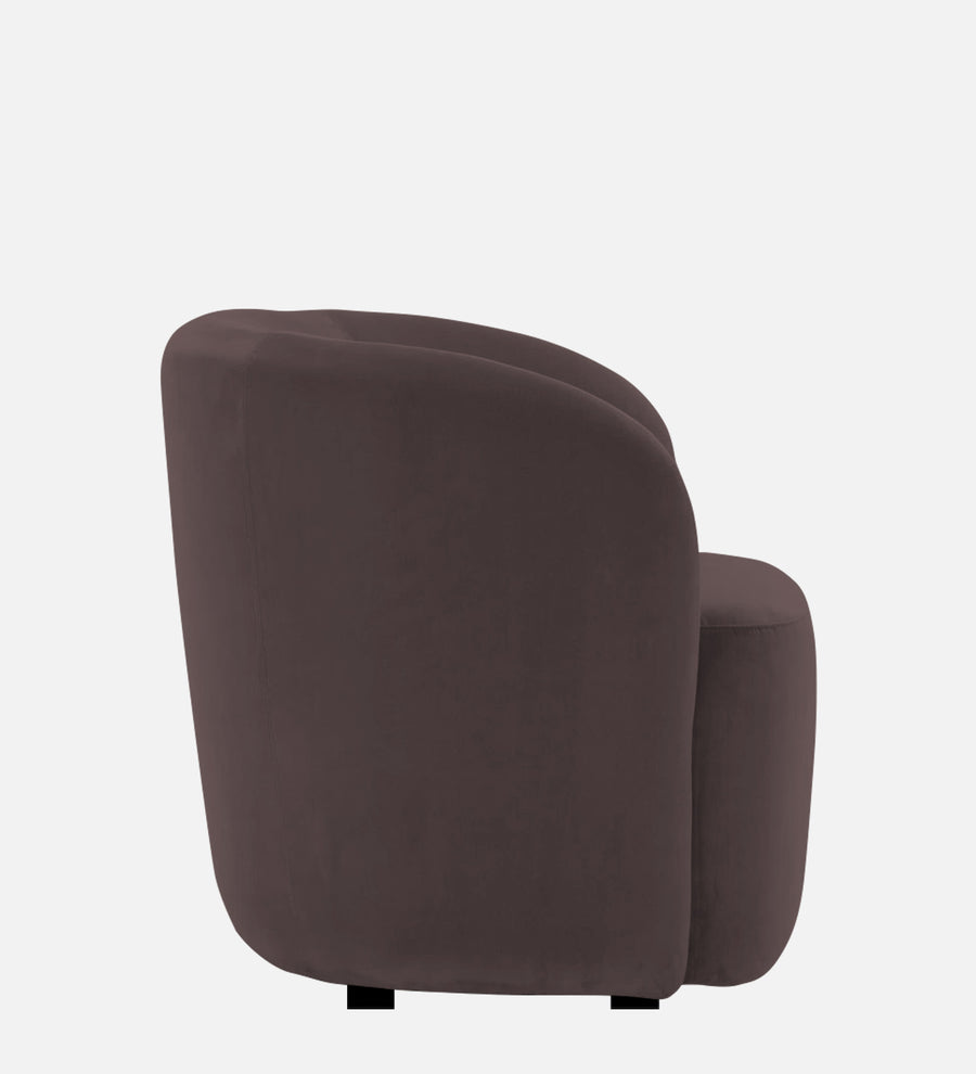 Lucky Velvet Lounge Chair In Mocha Brown Colour - Febonic Living
