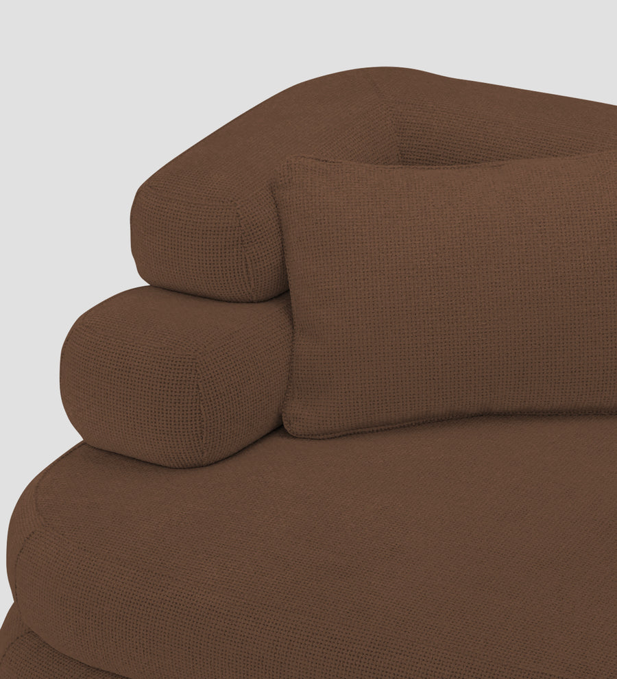 Wener Fabric 1 Seater Sofa In Ash Brown Colour - Febonic Living