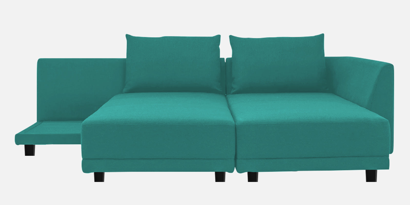 Ira Fabric LHS 6 Seater Sofa Cum Bed In Sea Green Colour