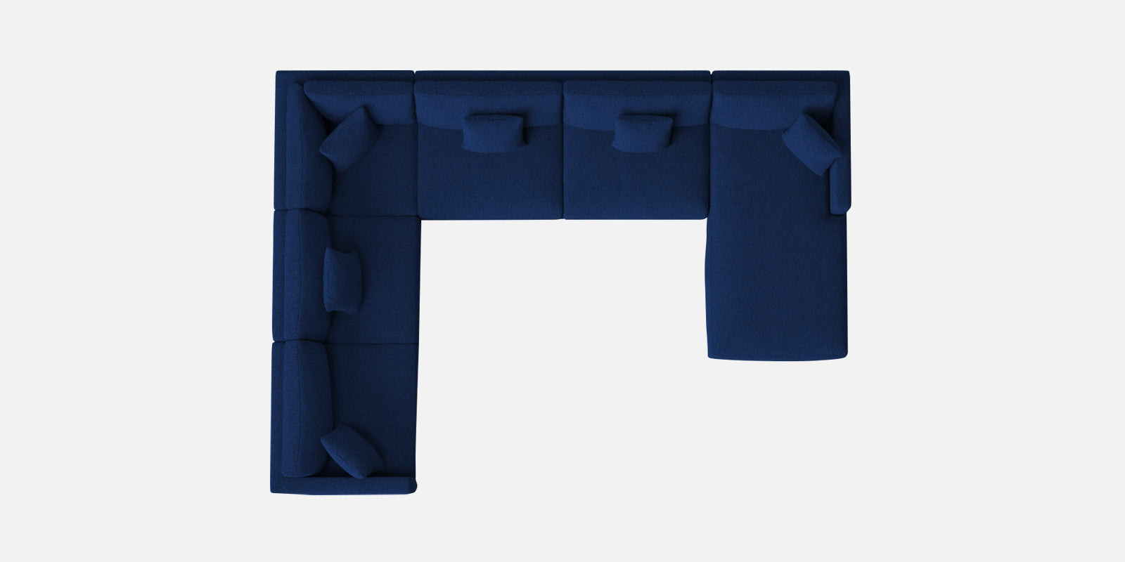 Carlin Fabric LHS 8 Seater Sectional Sofa In Royal Blue Colour