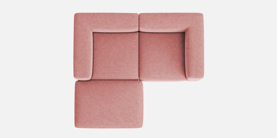 Dora Velvet Rhs Sectional Sofa 2 Ottoman Lounger In Millennial Pink Colour - Febonic Living