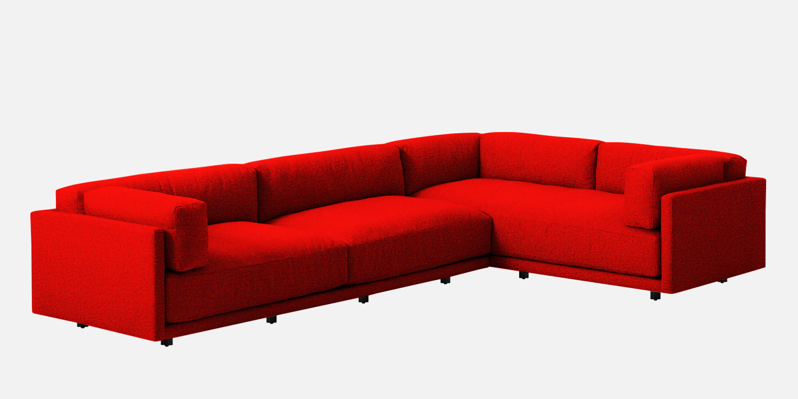 Nixon Fabric 6 Seater LHS Sectional Sofa In Ruby Red Colour