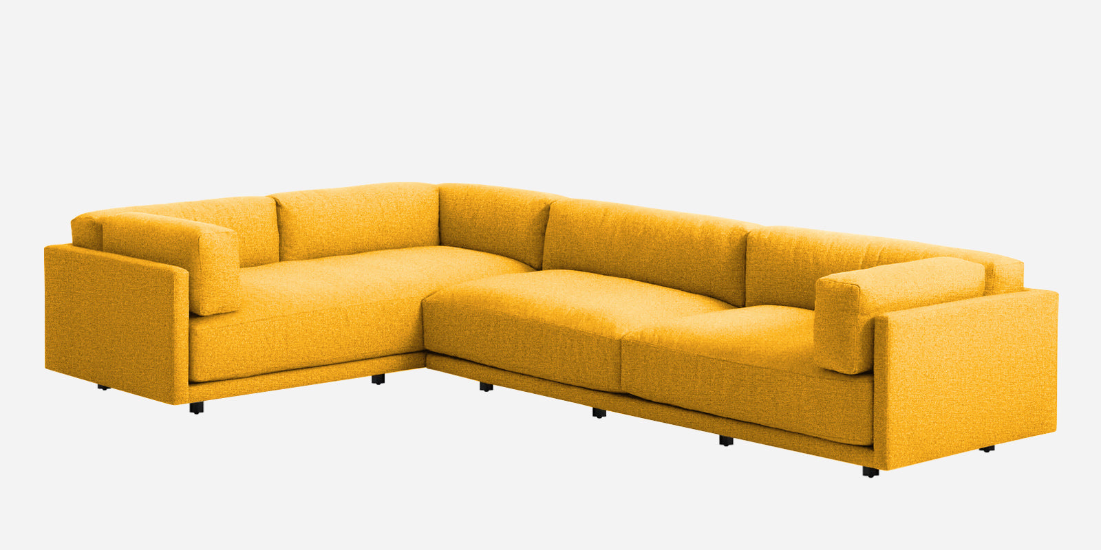 Nixon Fabric 6 Seater RHS Sectional Sofa In Bold Yellow Colour