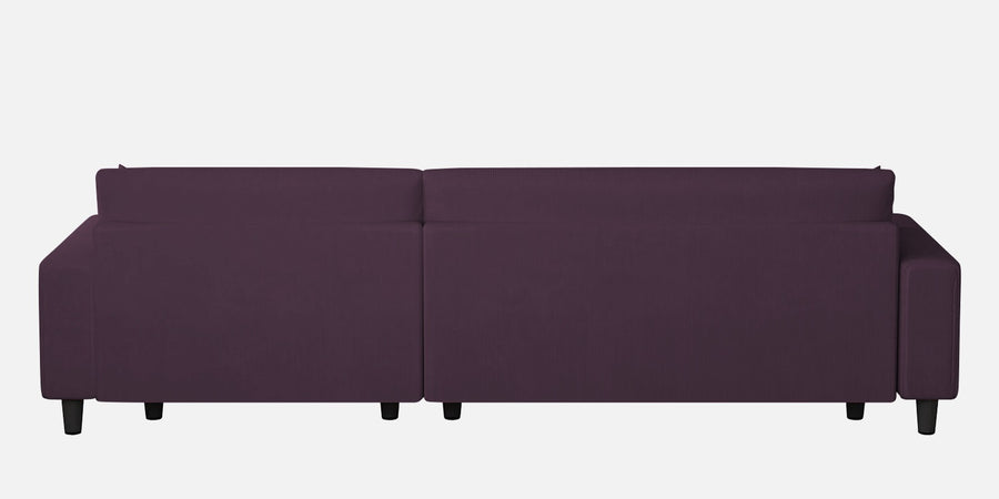 Peach Fabric Lhs 6 Seater Sofa Cum Bed With Storage In Greek Purple Colour - Febonic Living