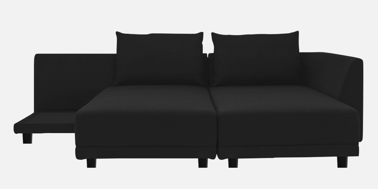 Ira Fabric LHS 6 Seater Sofa Cum Bed In Zed Black Colour