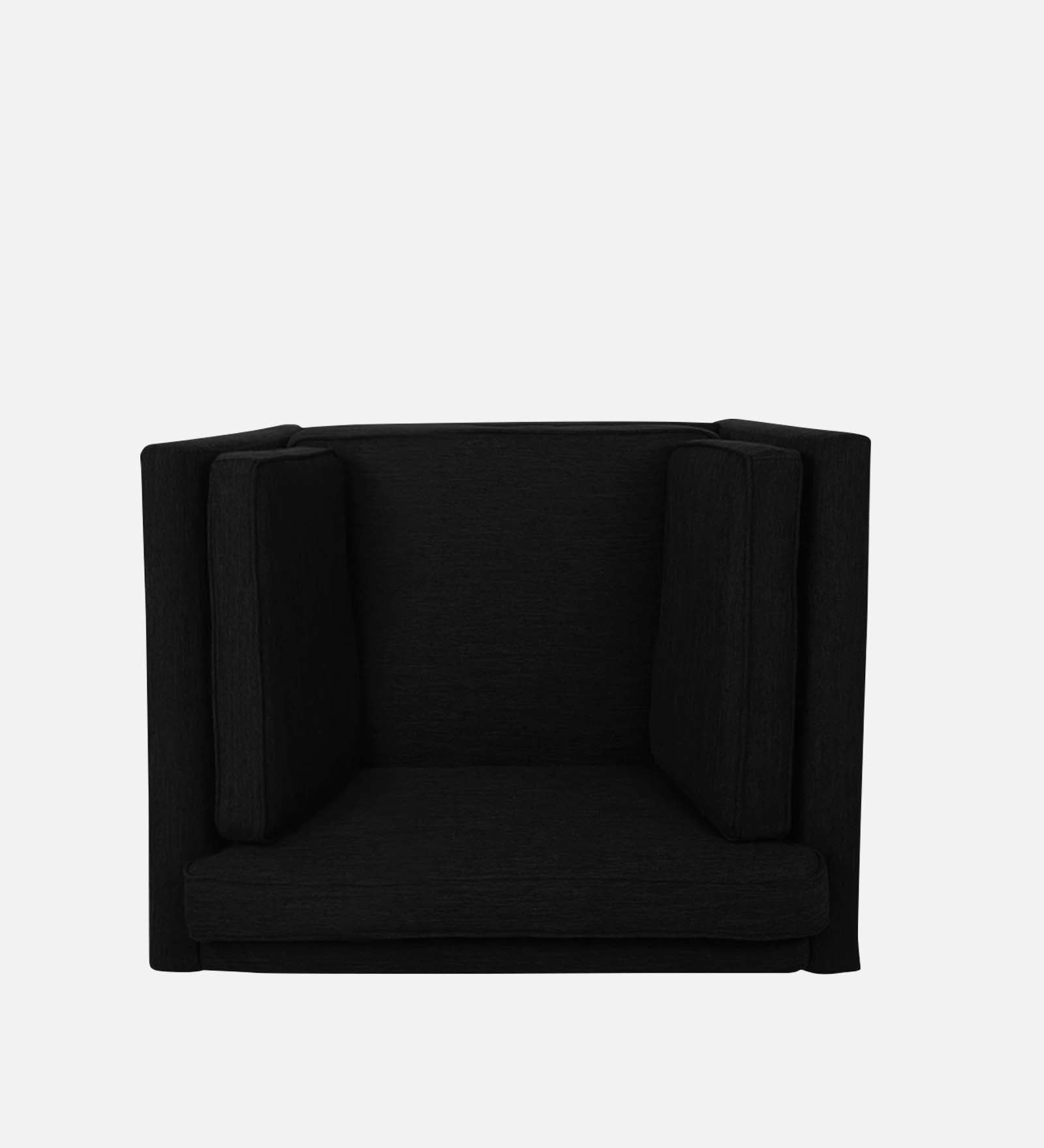 Nigar Fabric 1 Seater Sofa in Zed Black Colour