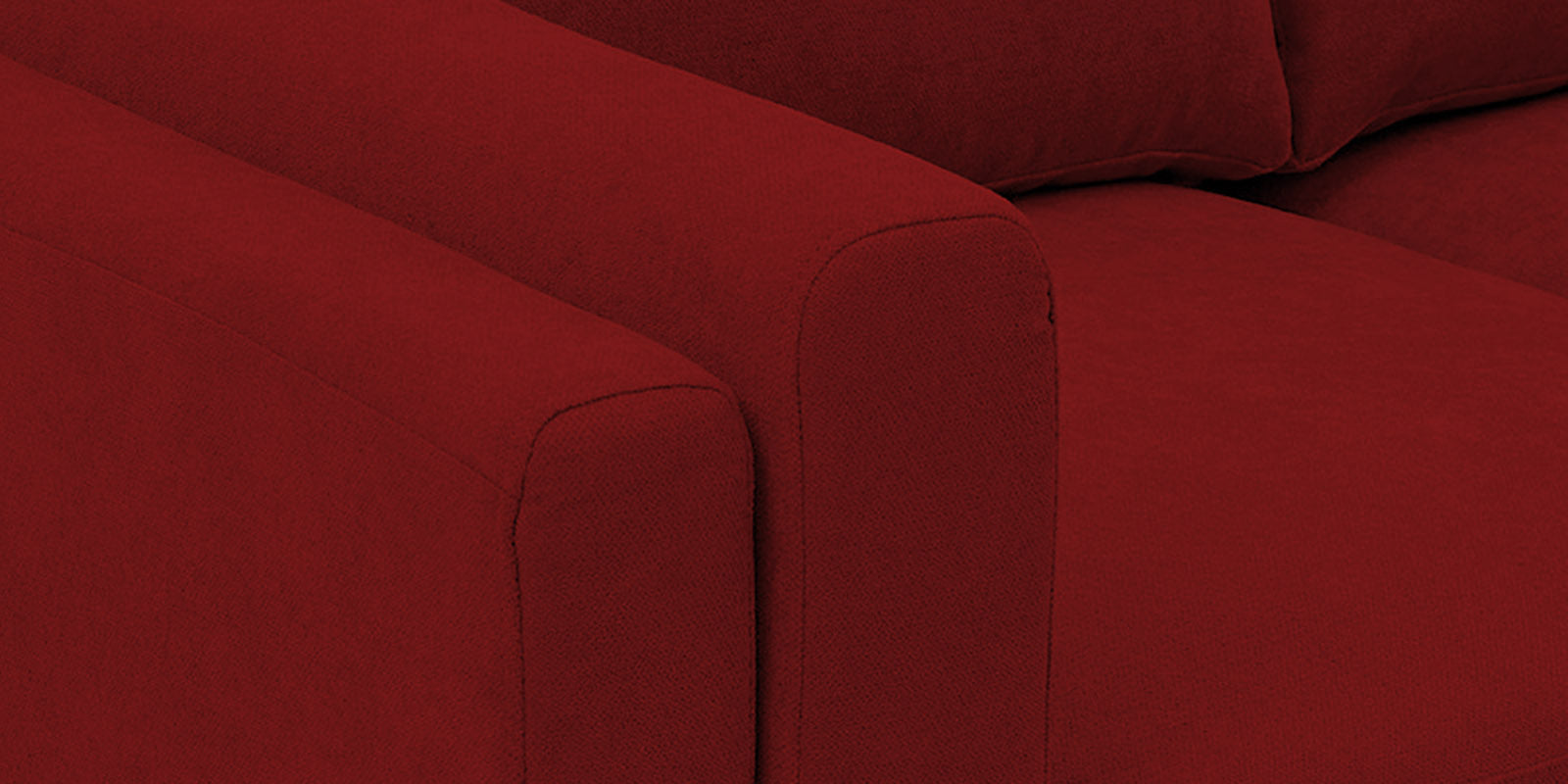 Creata Fabric RHS Sectional Sofa (3+Lounger) in Blood Maroon Colour by Febonic