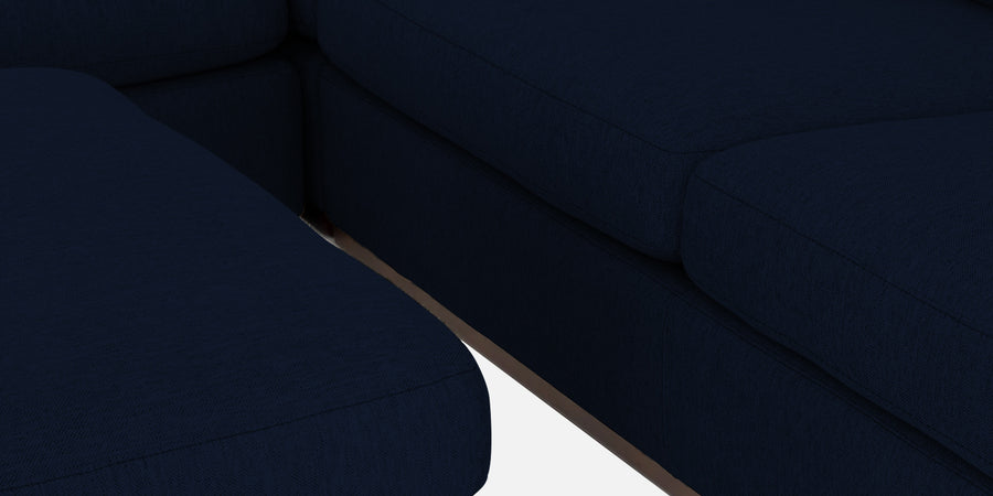 Freedom Velvet 6 Seater Rhs Corner Sofa In Dark Blue Colour With Ottoman - Febonic Living