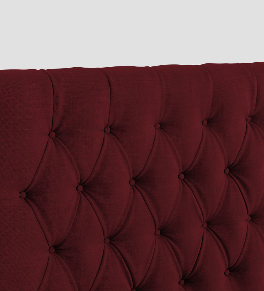 Isko Fabric Upholstered Single Size Bed In Blood Maroon Colour With Box Storage - Febonic Living