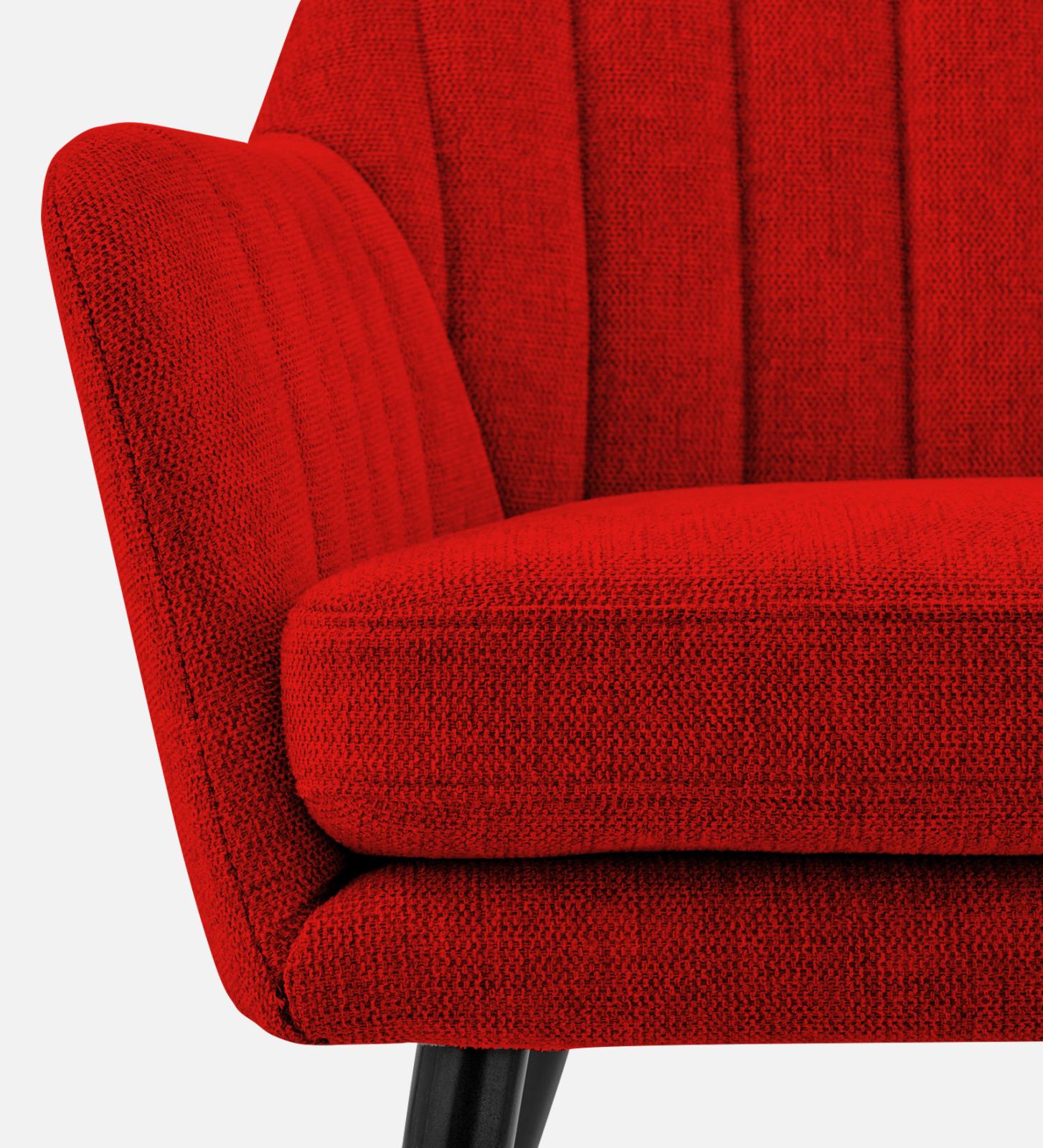 Bella Fabric Arm Chair In Ruby Red Colour