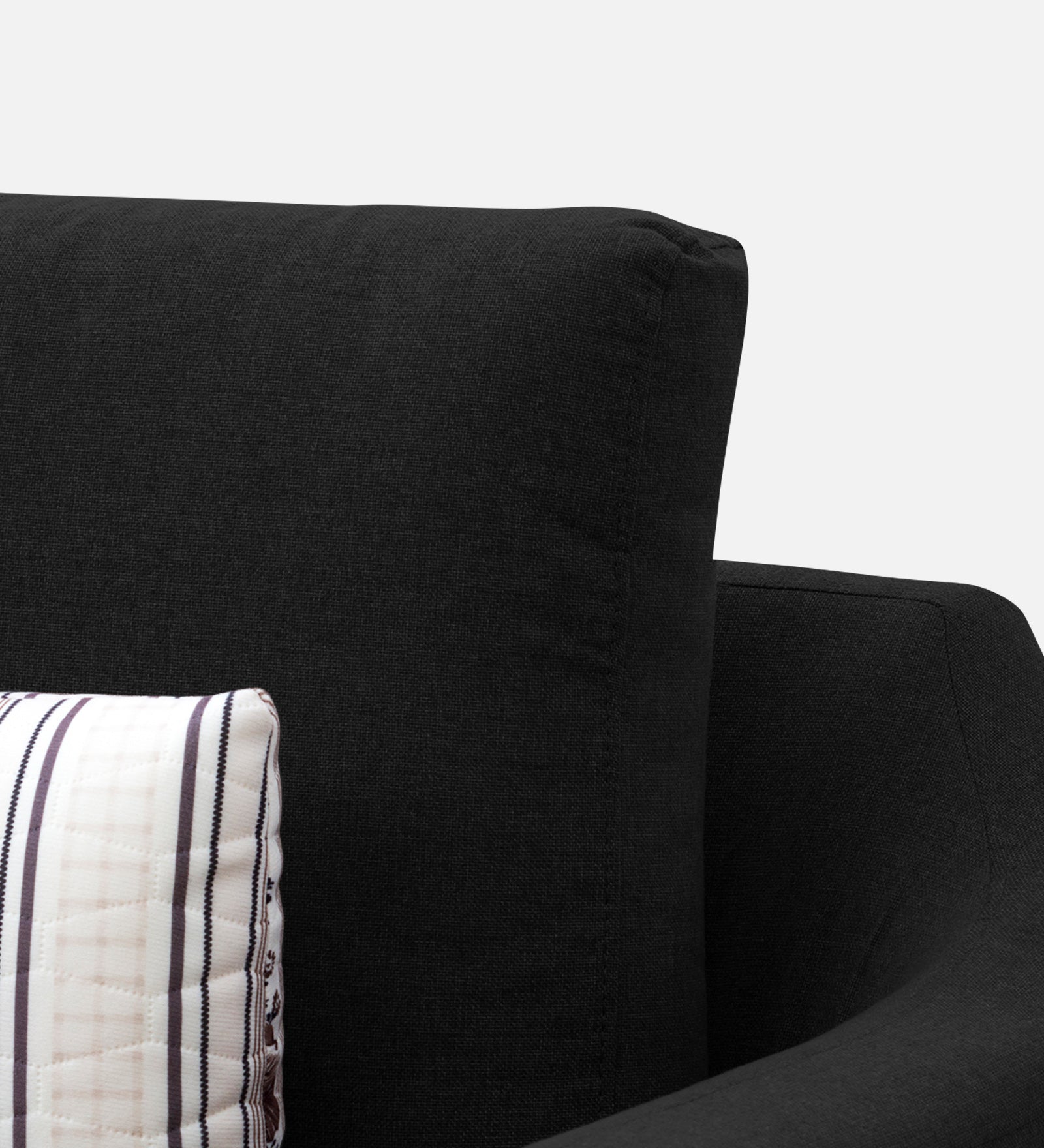 Kevin Fabric 1 Seater Sofa in Zed Black Colour