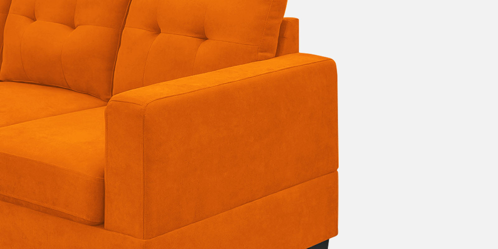 Thomas Fabric RHS Sectional Sofa (3+Lounger) in Vivid Orange Colour