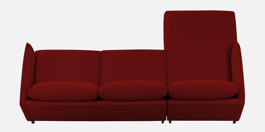 Piku Fabric Rhs Sectional Sofa 3 Lounger In Blood Maroon Colour - Febonic Living