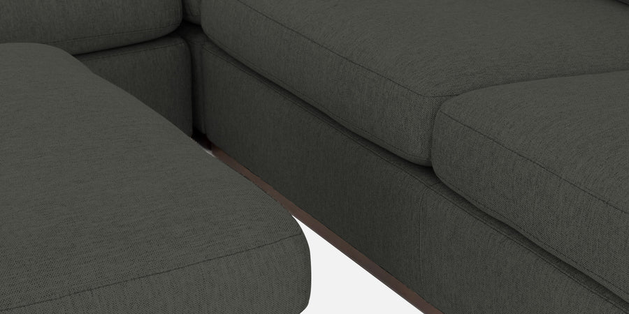 Freedom Velvet 6 Seater Rhs Corner Sofa In Hory Grey Colour With Ottoman - Febonic Living