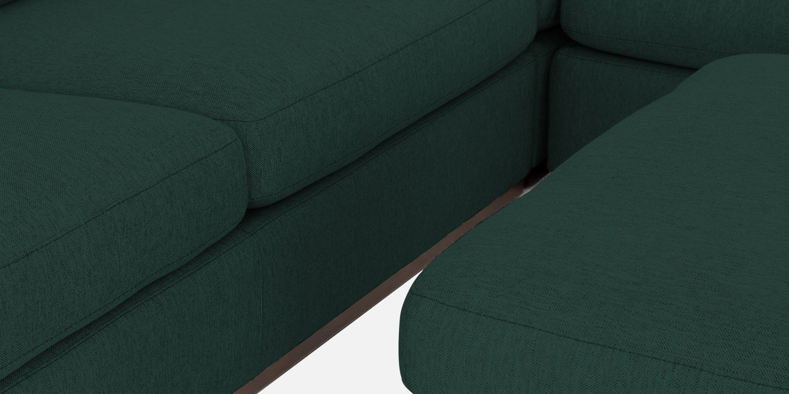 Freedom Velvet 6 Seater LHS Sectional Sofa In Forest Green Colour With Ottoman