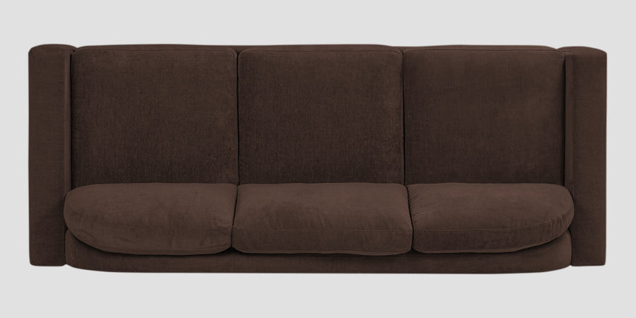 Dara Fabric 3 Seater Sofa In Coffee Brown Colour - Febonic Living