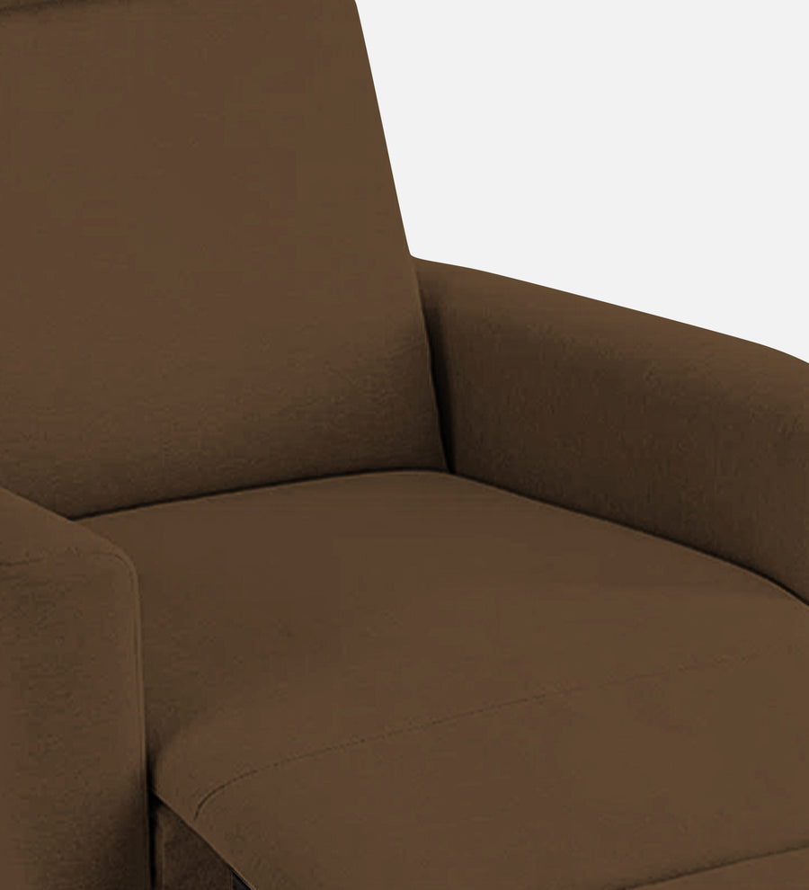 Zura Fabric 1 Seater Rotating Motorized Recliner In Walnut Brown Colour - Febonic Living