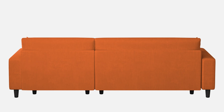 Peach Fabric Lhs 6 Seater Sofa Cum Bed With Storage In Vivid Orange Colour - Febonic Living
