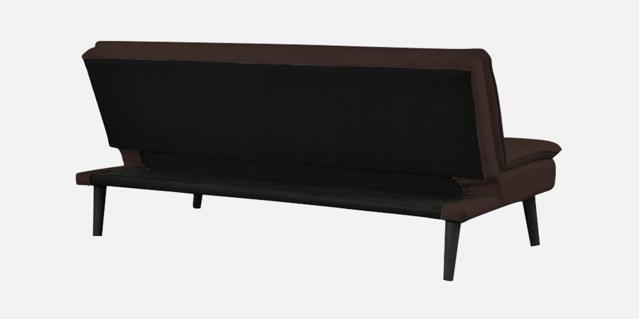 Toner Fabric 3 Seater Convertible Sofa Cum Bed In Coffee Brown Colour - Febonic Living