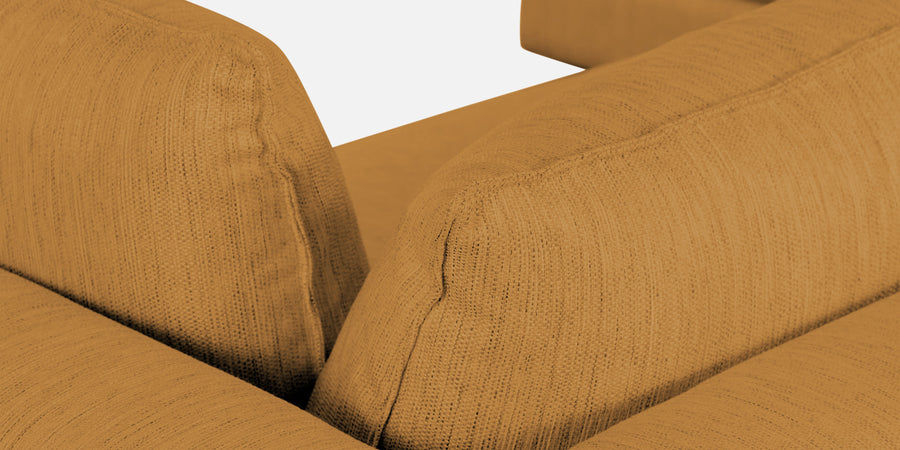Ziggy Fabric Lhs Sectional Sofa 3 Lounger In Corn Yellow Colour - Febonic Living