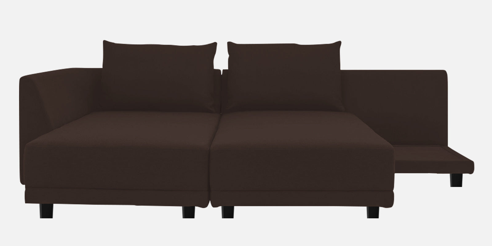 Ira Fabric RHS 6 Seater Sofa Cum Bed In Coffee Brown Colour