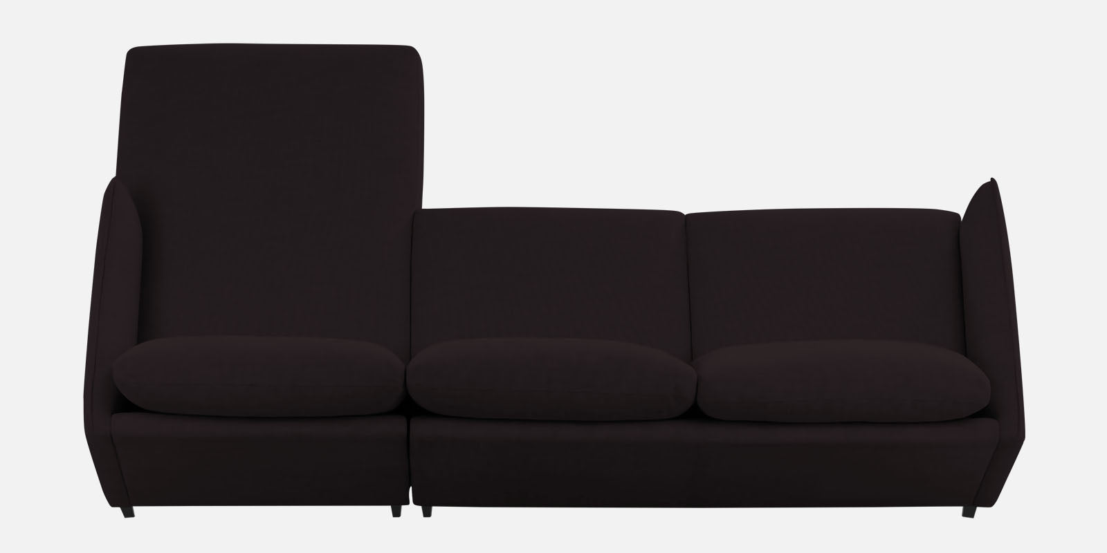 Piku Fabric LHS Sectional Sofa (3+Lounger) in Cara Brown Colour