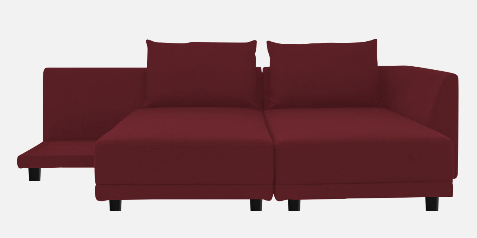 Ira Fabric LHS 6 Seater Sofa Cum Bed In Blood Maroon Colour