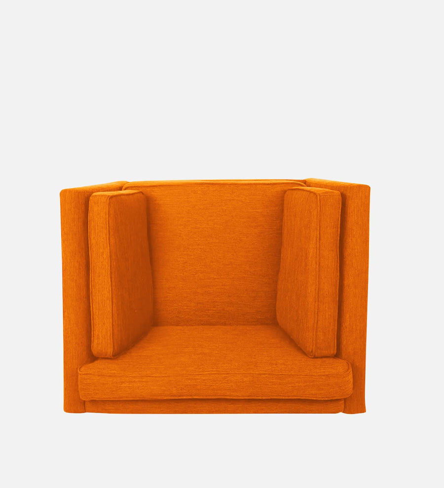 Nigar Fabric 1 Seater Sofa In Vivid Orange Colour - Febonic Living